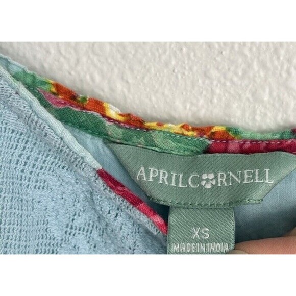 April Cornell Francesca Crochet Sundress Flowy Blue Boho Cottagcore Lagenlook XS - Picture 8 of 9